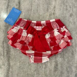 Ruffle Butts Red and White Ruffled Diaper Cover Size 18-24M